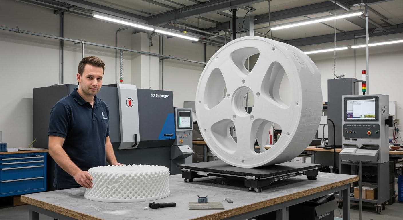 Large-scale 3D-printed prototype in a workshop setting