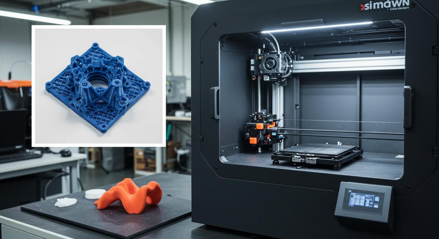 Reine Darstellung innovativer 4D-Druck-Strukturen, die auf Umwelteinflüsse reagieren, professionelle Aufnahme ohne jegliche Schrift, magazin-Qualität.