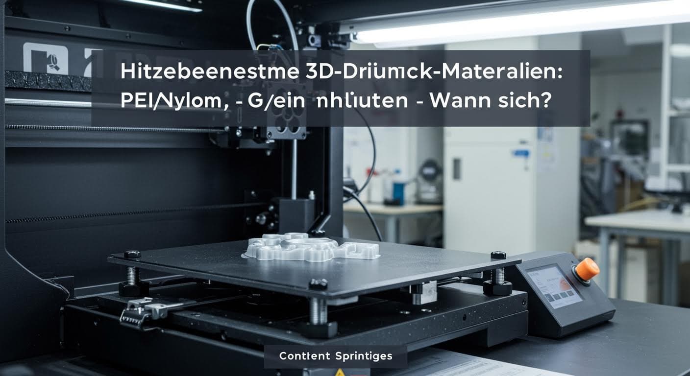 Professionelles Bild eines PEI/ULTEM-Teils in einer hitzebelasteten Testumgebung, magazinqualität ohne Beschriftungen