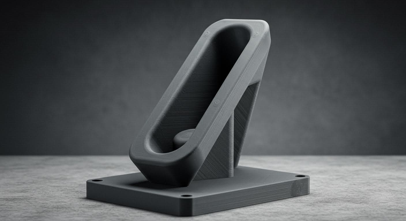 Ein detailliertes SLA-gedrucktes Objekt aus Harz mit glatter Oberfläche, isoliert auf neutralem Hintergrund, Betonung auf feine Wandstrukturen, magazin-taugliche Qualität, keine Beschriftungen.