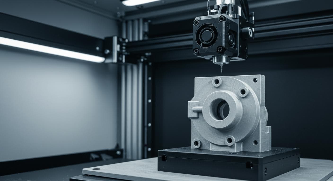 Visuelle Darstellung eines Kalibrierungstestteils aus dem 3D-Druck, fokussiert auf geometrische Genauigkeit