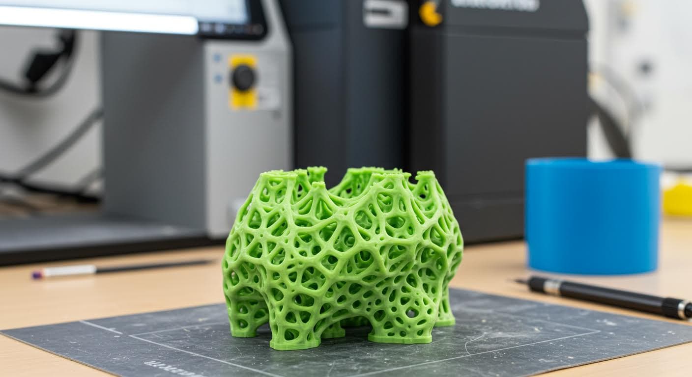 Hochauflösendes Foto eines detaillierten 3D-gedruckten Urmodells aus Resin-Material auf einem Arbeitstisch, mit Fokus auf feine Strukturen und glatter Oberfläche, professionelle Industriefotografie ohne jegliche Texte oder Logos