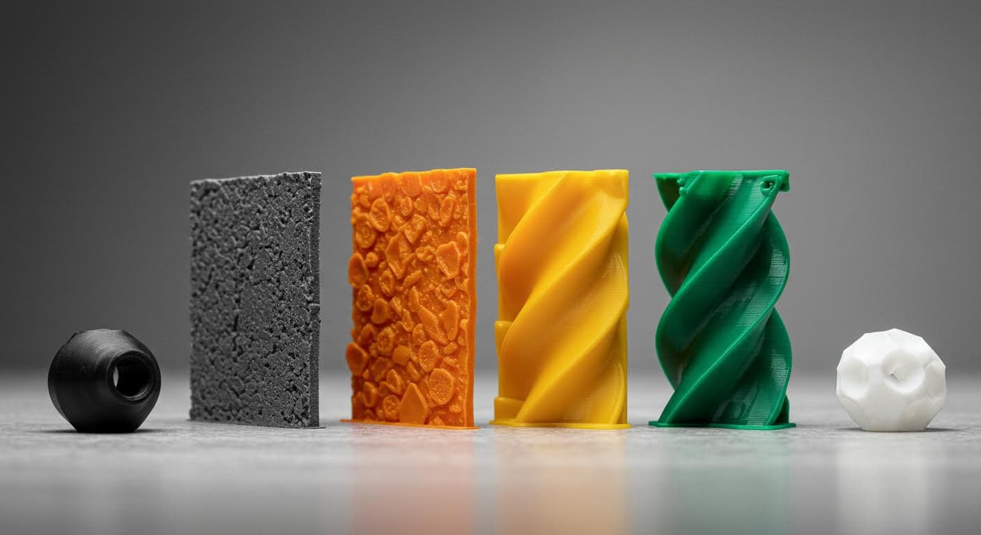 Side-by-side comparison of different resin samples on a neutral background, showcasing surface textures and colors, professional photography without any labels