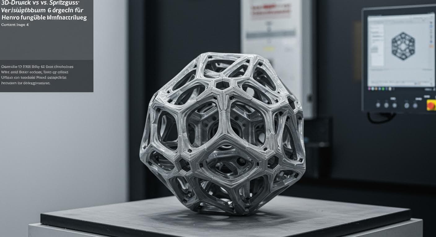 A complex geometric structure printed in metal via additive manufacturing, isolated on a white background