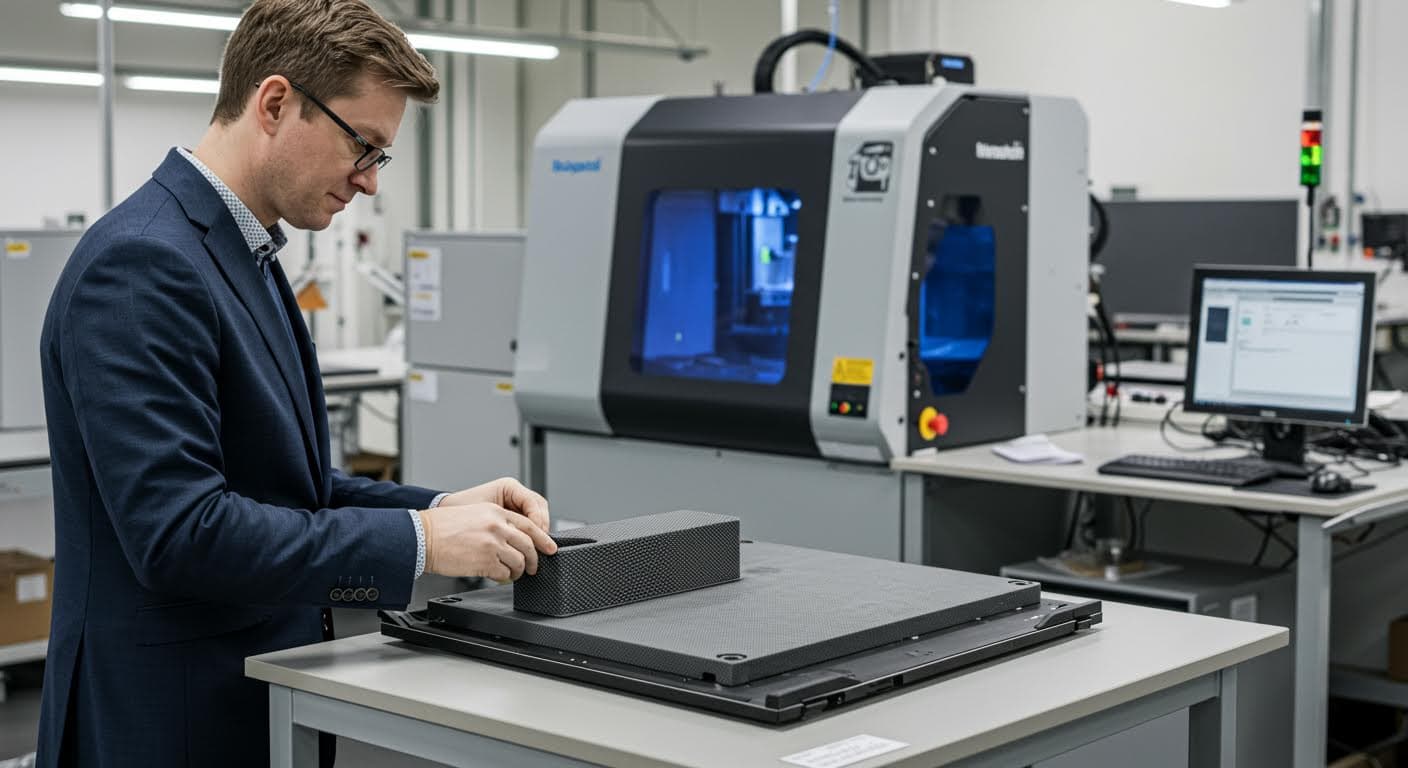 Professionelles Bild maßgeschneiderter Verpackungseinsätze, die sensible Güter schützen, mit Betonung auf Form und Materialtextur, ohne Text oder Logos.