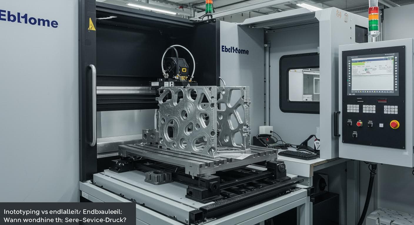 Industrieanwendung: Ein fertiges Endbauteil aus Metall in einer Maschine installiert, Nahaufnahme der Integration ohne jegliche Beschriftung.