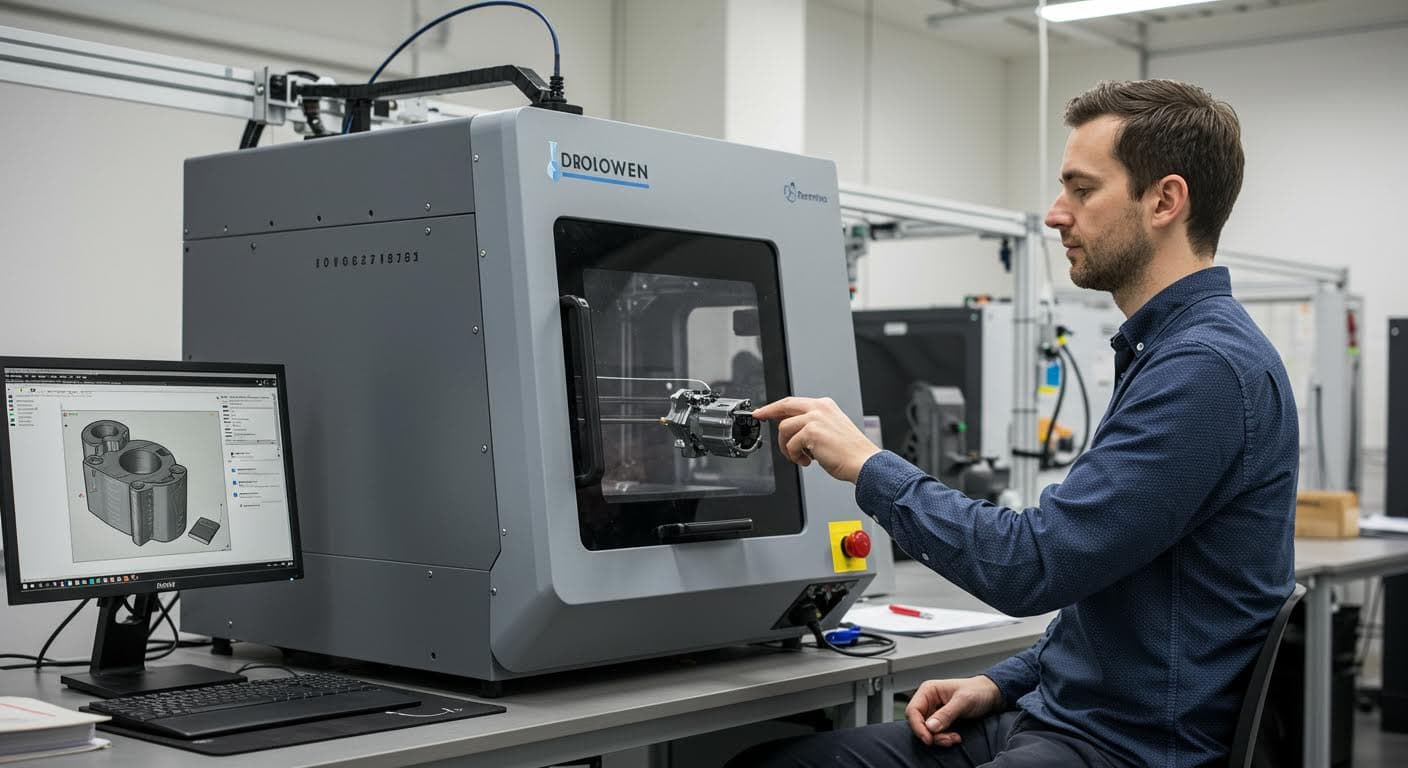 Visuelle Darstellung eines virtuellen Prototypen in CAD-Software, Fokus auf 3D-Modell ohne Labels
