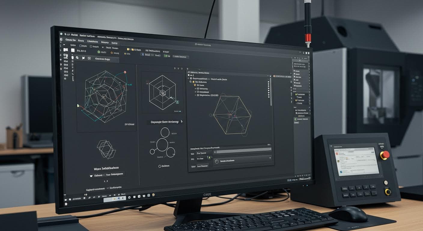 High-resolution image of a CAD software interface displaying STL export settings with geometric shapes