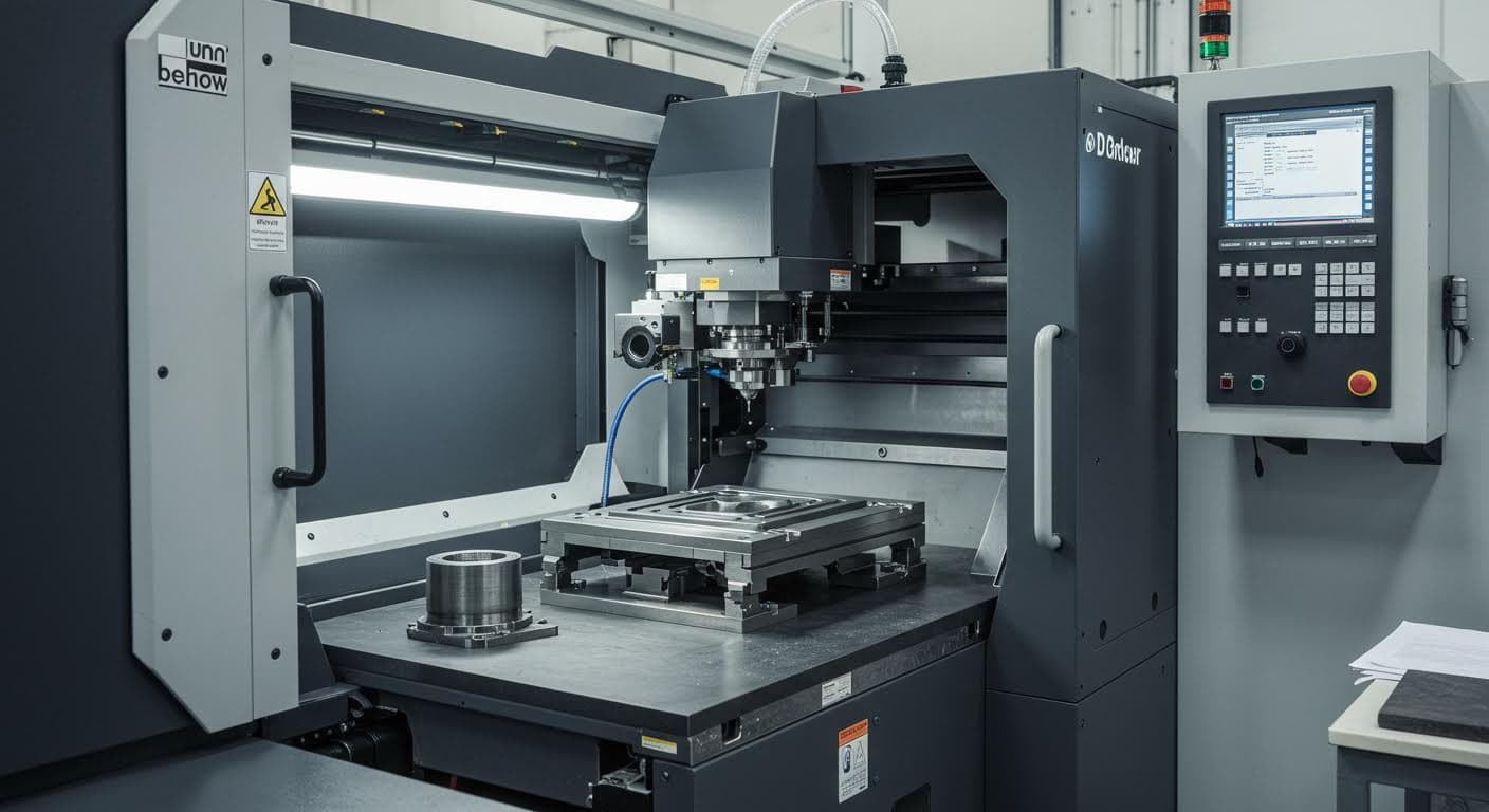 Nachbearbeitung eines Metallteils durch Polieren, Fokus auf Equipment und Ergebnis