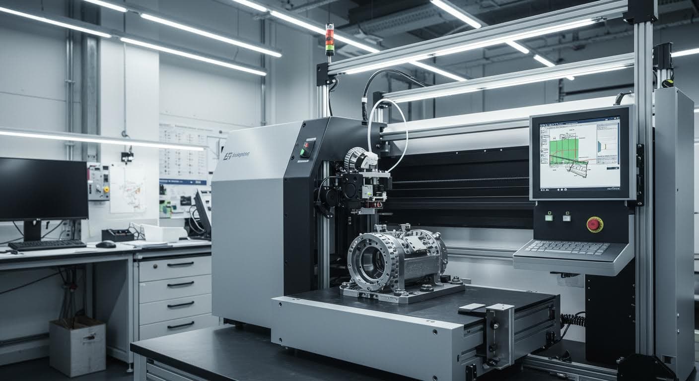 Visuelle Darstellung eines 3D-gedruckten Gehäuses in einer Automobilanwendung, reine Technologieansicht