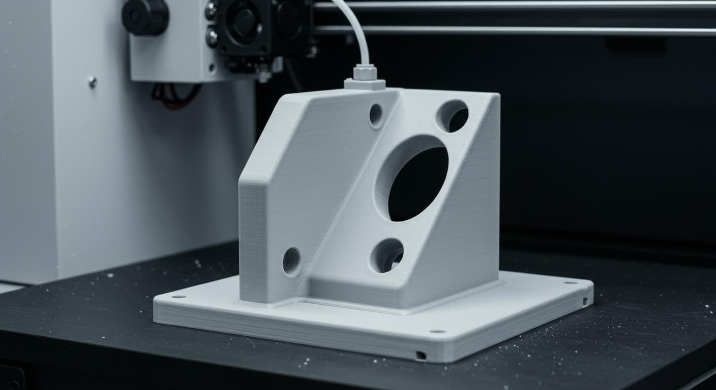 High-resolution image of post-processed PLA prototype with subtle surface smoothing and no sharp corners