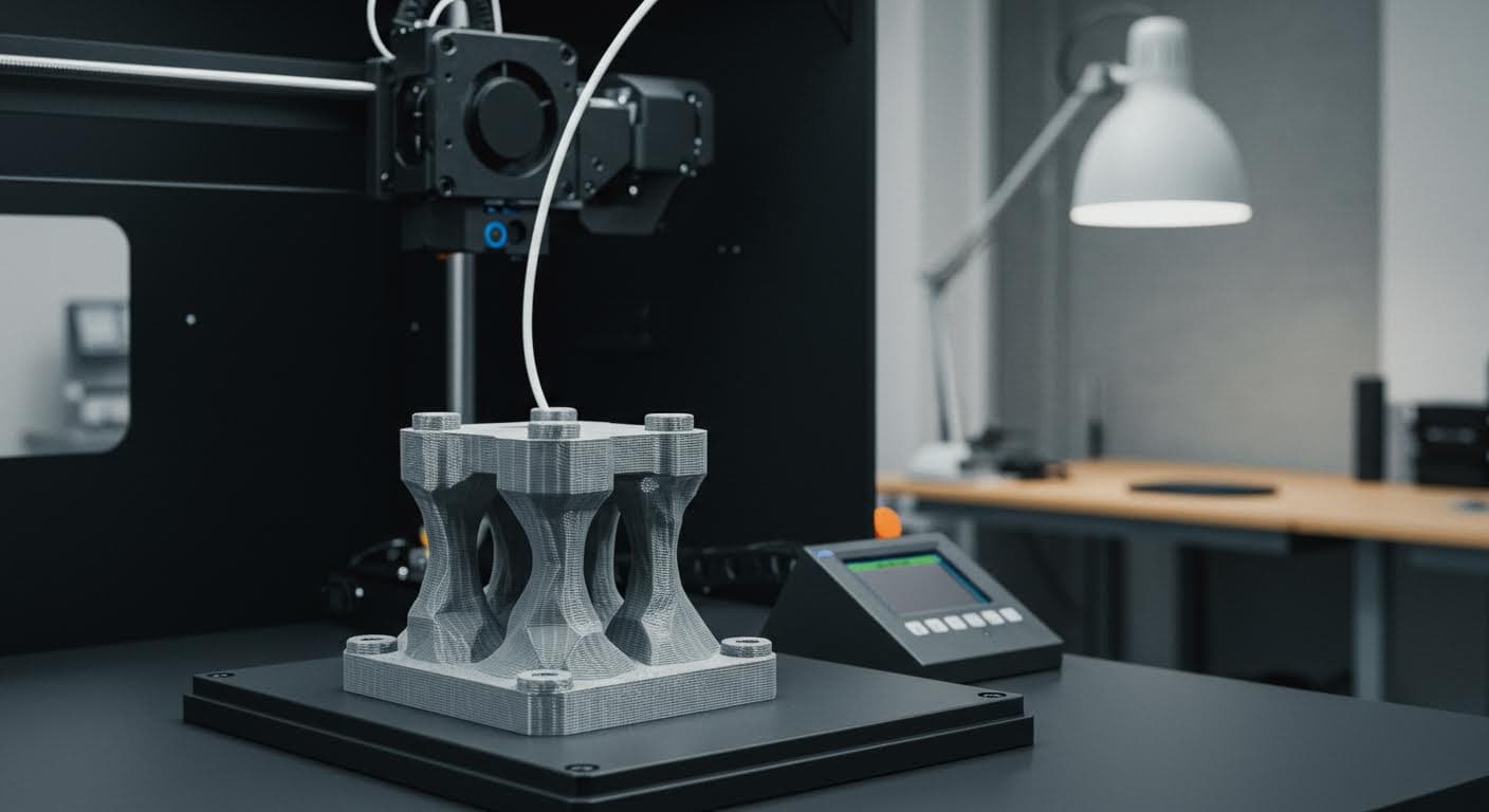 Visuelle Darstellung eines optimierten 3D-Modells mit reduziertem Polygoncount, gezeigt als Drahtgittermodell in einer neutralen Umgebung, professionelle Beleuchtung.