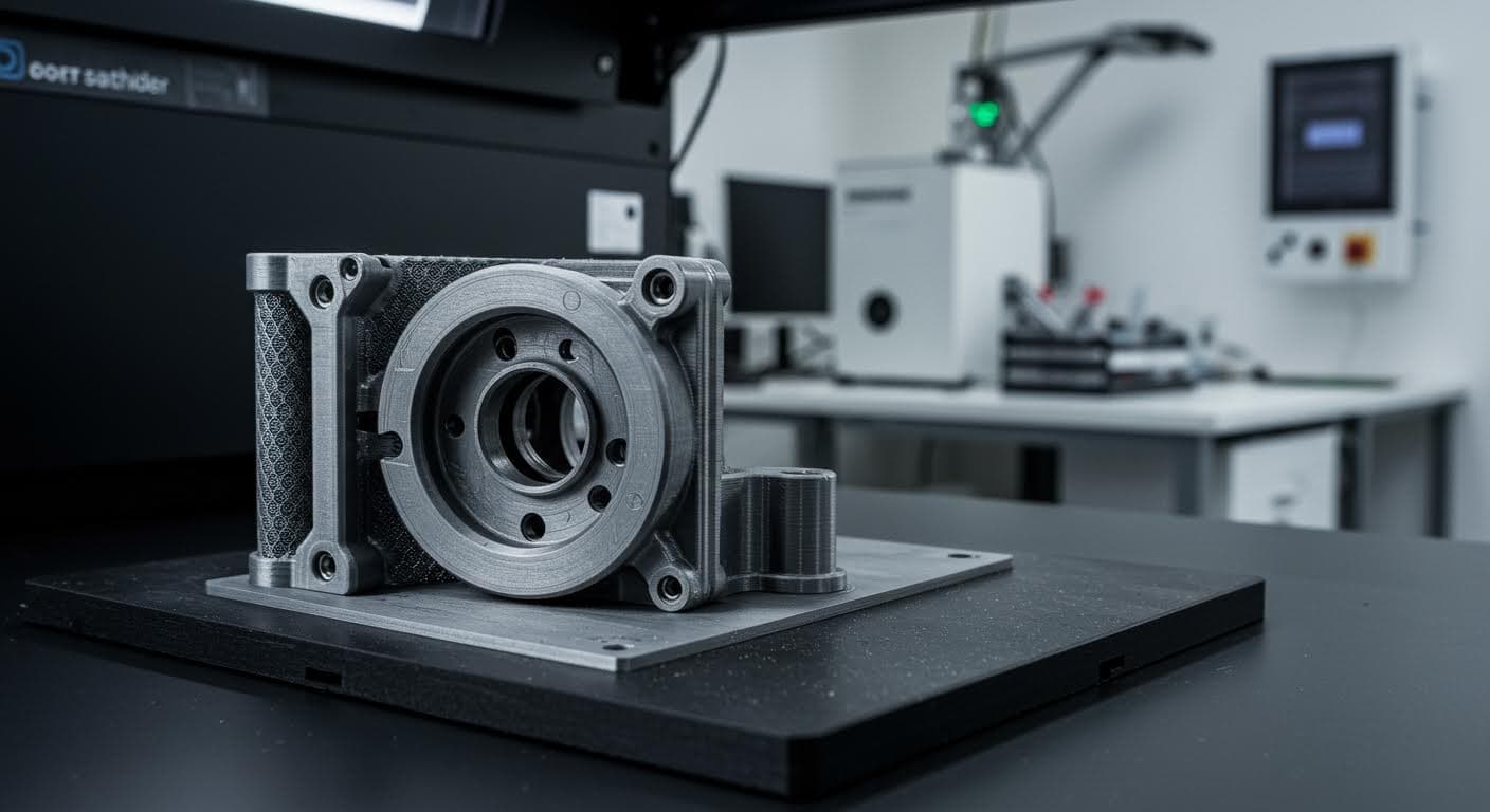 Completed flawless 3D printed component, showcasing high-quality additive manufacturing results