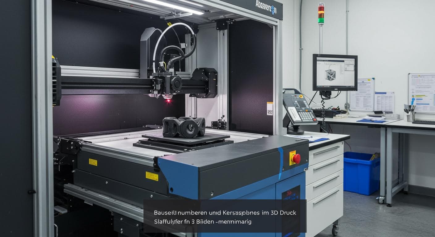 Professionelle Aufnahme eines additiven Fertigungsprozesses mit Laserstrahlen auf Polymermaterial