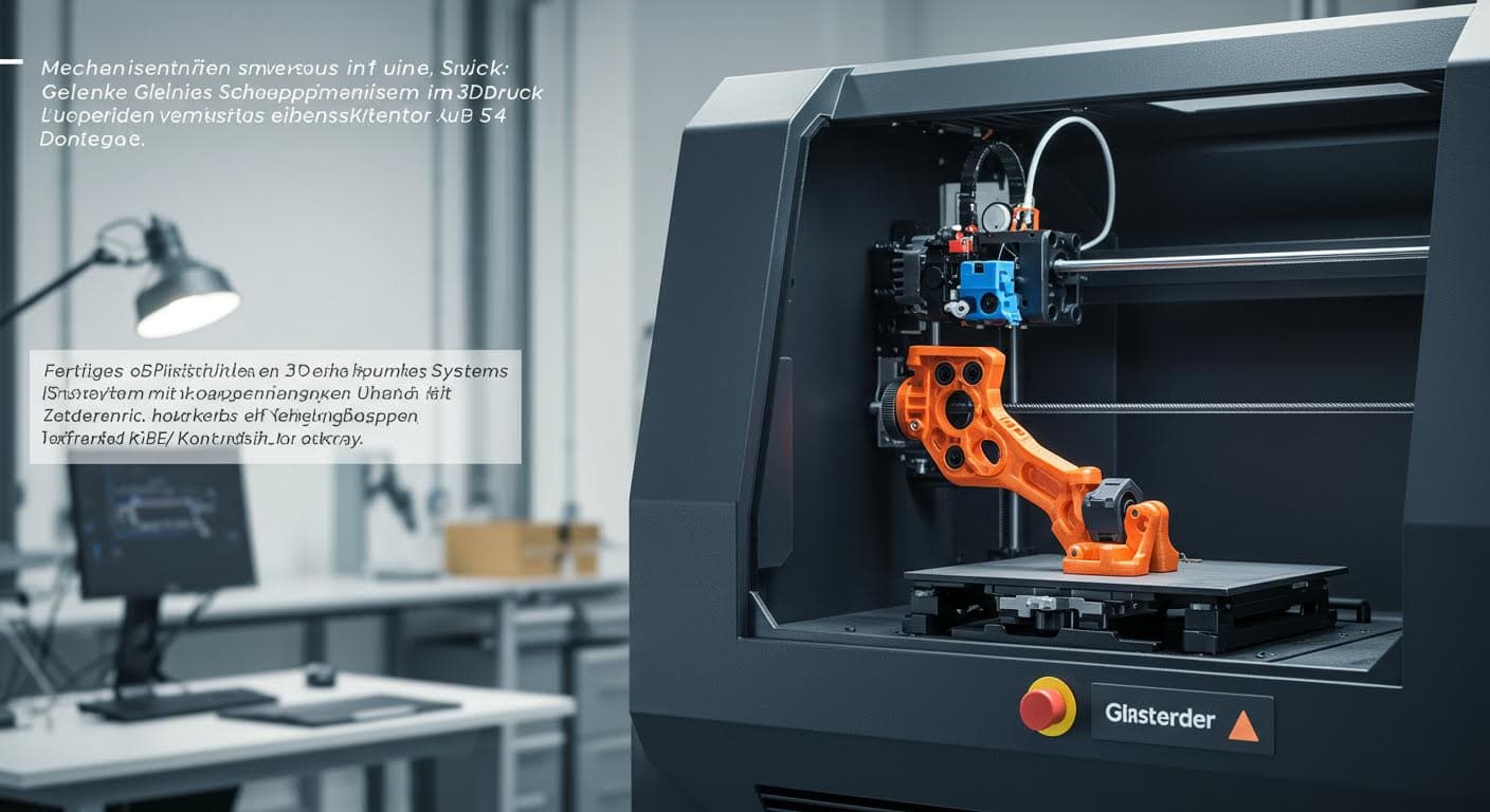 Fertiges 3D-gedrucktes bistabiles System mit integrierten Gelenken, hochauflösend und textfrei