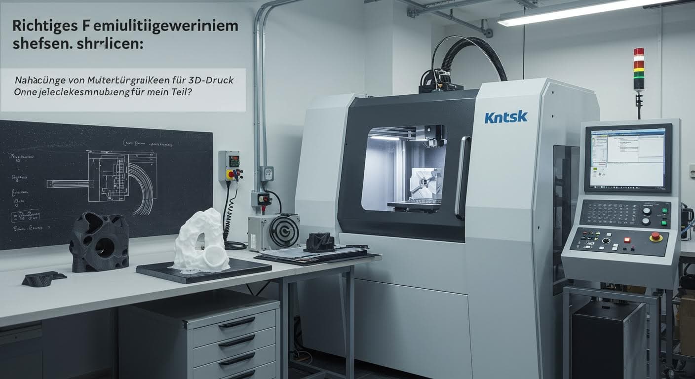 Nahaufnahme von Materialproben und Druckergebnissen in einer Fertigungsumgebung, ohne jegliche Beschriftungen